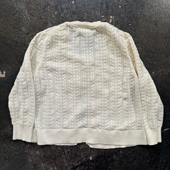 G. H. Bass & Co Women’s Knit Cardigan Sweater Size Medium 100% Cotton Preppy - Picture 7 of 11